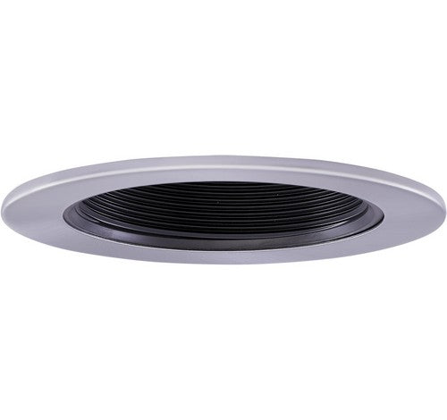 ELCO Lighting EL1494BN 4" Adjustable Phenolic Deep Step Baffle Trim Black with Nickel Ring