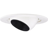 ELCO Lighting EL1498W 4" Adjustable Eyeball with Baffle Trim Black with White Ring