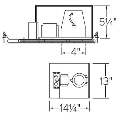 ELCO Lighting EL1499ICAS 50W 4" Low Voltage Shallow IC Housing Magnetic