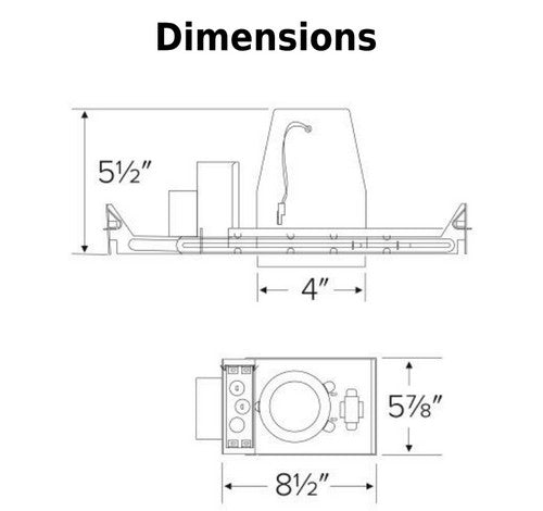 ELCO Lighting EL1499LDICA 12W 4" New Construction Housing with Magnetic Transformer