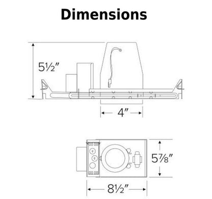 ELCO Lighting EL1499LDICA 12W 4" New Construction Housing with Magnetic Transformer