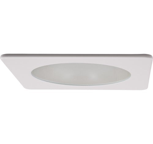 ELCO Lighting EL2312W 3" Die-Cast Square Lensed Shower Trims White with Frosted Lens