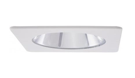 ELCO Lighting EL2313W 3 Inches Die-Cast Square Lensed Shower Trims White with Clear Lens Finish
