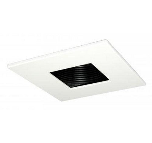 ELCO Lighting EL2384B 3" Die-Cast Square Adjustable Baffle Trim Black with White Ring