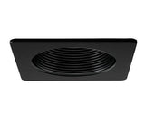 ELCO Lighting EL2393BB 3 Inches Square on Round Phenolic Baffle Trim All Black Finish