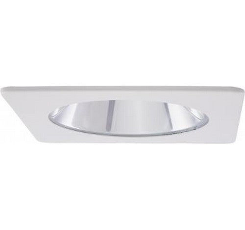ELCO Lighting EL2411W 4" Square Shower Trim with Clear Lens White