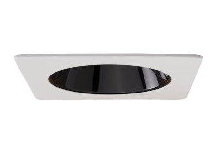 ELCO Lighting EL2421B 4 Inches Square Specular Reflector Trim Black with White Ring Finish