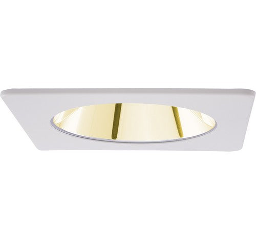 ELCO Lighting EL2421G 4" Square Specular Reflector Trim Gold with White Ring