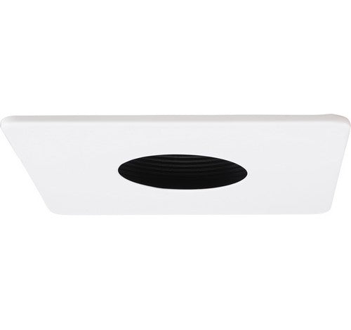 ELCO Lighting EL2423B 4" Square Pinhole with Baffle Trim Black with White Ring