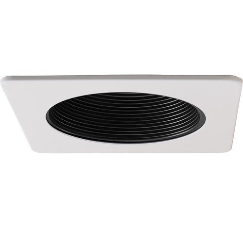 ELCO Lighting EL2424B 4" Square Adjustable Wall Wash Baffle Trim Black with White Ring