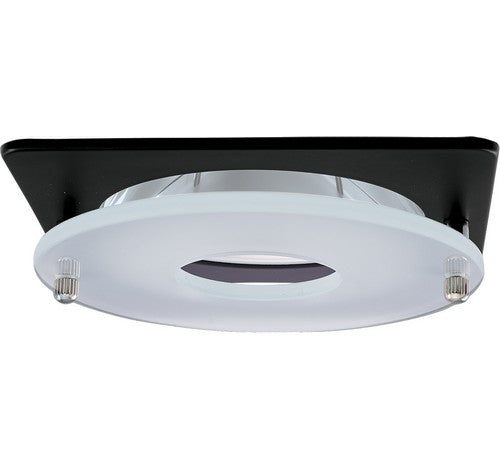 ELCO Lighting EL2426B 4" Square Suspended Frosted Glass Trim Chrome with Black Ring