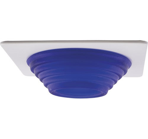 ELCO Lighting EL2453BL 4" Square Frosted Stepped Glass Trim Blue