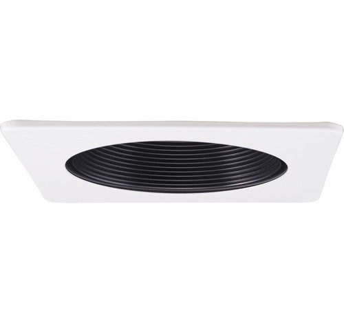 ELCO Lighting EL2493B 4" Square Phenolic Baffle Trim Black with White Ring