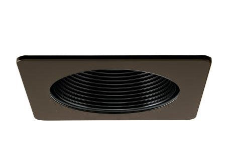 ELCO Lighting EL2493BBZ 4 Inches Square Phenolic Baffle Trim Black with Bronze Ring Finish
