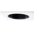 Black phenolic deep baffle square trim with white ring, part of ELCO Lighting EL2494B, designed for recessed LED lighting.