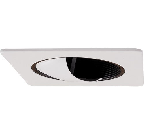 ELCO Lighting EL2495B 4" Baffle Square with Wall Wash Trim Black with White Ring