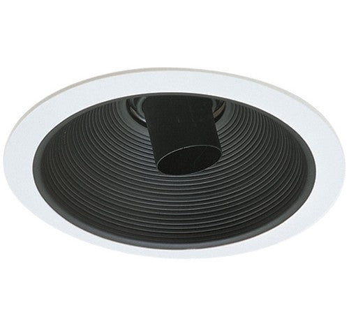 ELCO Lighting EL2531B 6" Baffle with Adjustable Cylinder Trim Black with White Ring