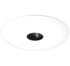 ELCO Lighting EL2579W 6" white baffle with pinhole trim, featuring a smooth white surface and black pinhole center.