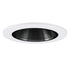 3" black die-cast adjustable baffle trim with white ring for LED recessed lighting.