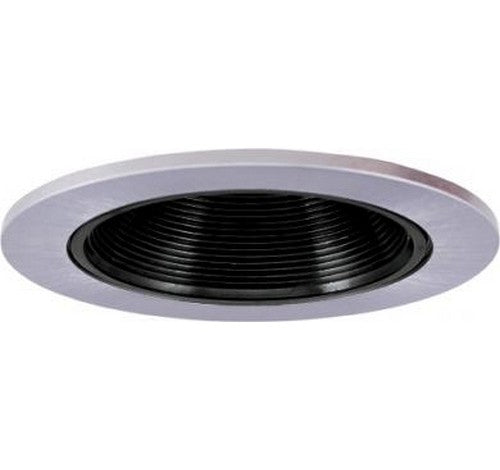 3" die-cast adjustable baffle trim with black interior and nickel ring, ELCO Lighting EL2693BN, for recessed LED lighting.