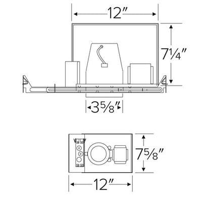 ELCO Lighting EL2699ICEA 3" Electronic Low Voltage Airtight IC Housing for MR16 Bi-Pin