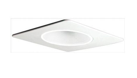 ELCO Lighting EL2994BN 4 Inch Square Trim with Deep Phenolic Baffle and Metal Black With Nickel Ring Finish