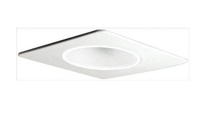 ELCO Lighting EL2994BN 4 Inch Square Trim with Deep Phenolic Baffle and Metal Black With Nickel Ring Finish