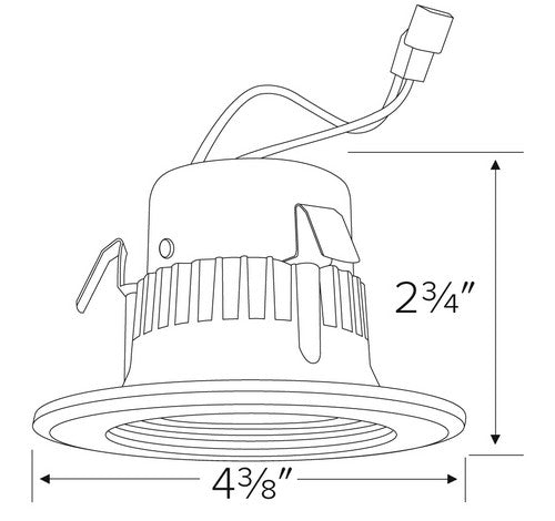 ELCO Lighting EL31227W 9W 3 Inch Round LED Reflector Insert Recessed Lighting Trim White Finish 2700K