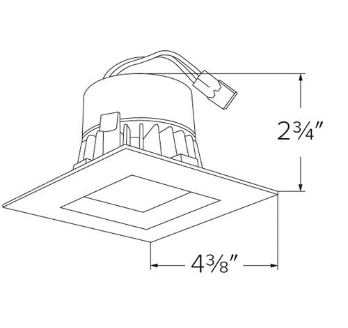 ELCO Lighting EL33227W 9W 3 Inch Square LED Insert Reflector Recessed Lighting Trim White Finish 2700K