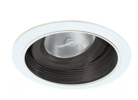 ELCO Lighting EL376B 6 Inch Adjustable Phenolic Baffle with Gimbal Trim Black With White Ring Finish