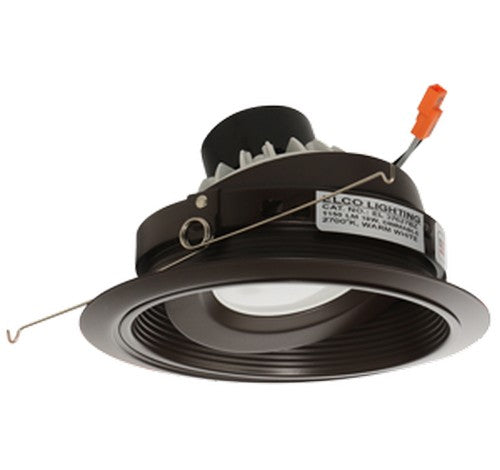 ELCO Lighting EL37630BZ 15W 6 Inch Round LED Adjustable Phenolic Baffle with PAR30 Gimbal Insert Bronze 3000K 1050 Lumens