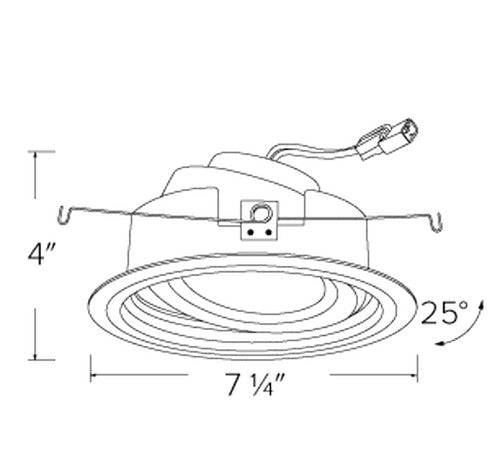 ELCO Lighting EL37630N 15W 6 Inch Round LED Adjustable Phenolic Baffle with PAR30 Gimbal Insert Nickel 3000K 1050 Lumens