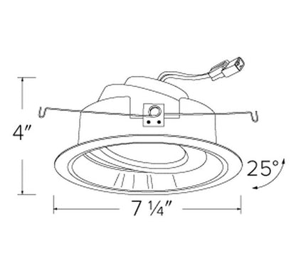 ELCO Lighting EL37727B 15W 6 Inch Round LED Adjustable Phenolic Reflector with PAR30 Gimbal Insert 	Black with White Ring Finish 2700K 1050lm