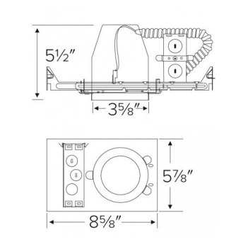 Elco Lighting EL390ICA-7 3 Inches New Construction Dedicated LED IC Airtight Housing Step Down Transformer, 14W, Voltage 120/277V