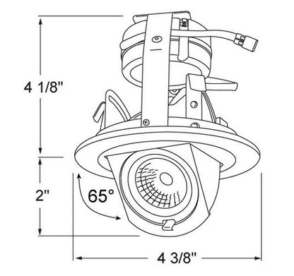 ELCO Lighting EL39730B 10.8W Black 3 Inch Round LED Adjustable Pull Down Insert Black Finish 3000K