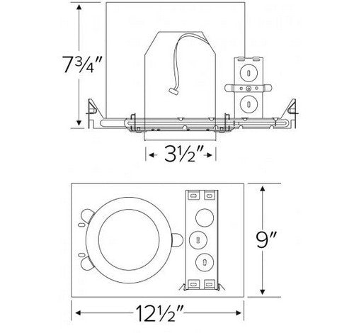 ELCO Lighting EL39FICA-7 3 Inch 2-Hour Fire Rated IC Airtight Recessed Lighting Housing  277TO120V