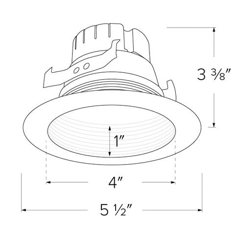 ELCO Lighting EL410CT5BB 12W 4 Inch Five-Color Temperature Switch LED Baffle Inserts Black Finish