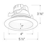 ELCO Lighting EL410CT5W 12W 4 Inch Five-Color Temperature Switch LED Baffle Inserts White Finish