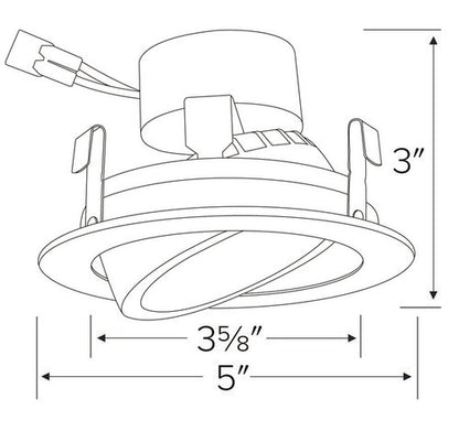 ELCO Lighting EL416CT5B 9W 4 Inch LED Adjustable Gimbal Insert Black Finish 3 CCT