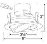 ELCO Lighting EL41630W 9W 4 Inch LED Adjustable Gimbal Insert White Finish 3000K