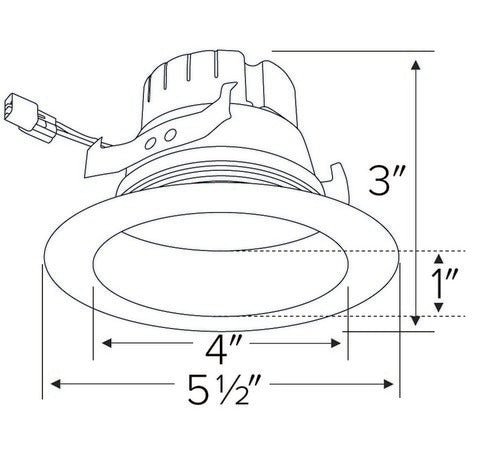 ELCO Lighting EL41727C 12W 4 Inch Round High Lumen LED Reflector Insert Chrome with White Ring Finish 2700K 1000 lm