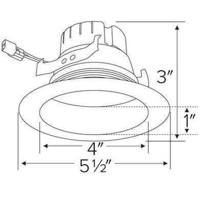 ELCO Lighting EL41727C 12W 4 Inch Round High Lumen LED Reflector Insert Chrome with White Ring Finish 2700K 1000 lm