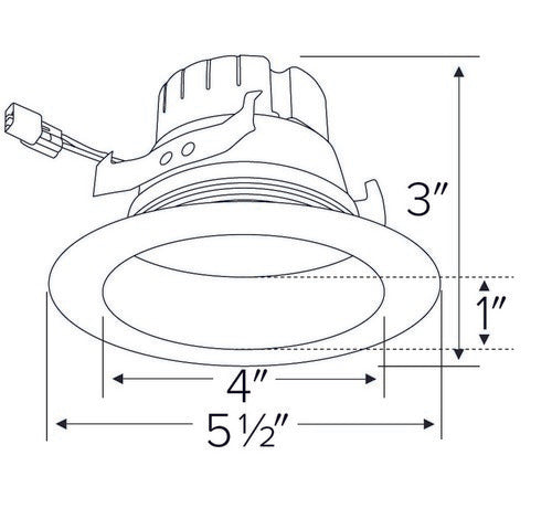 ELCO Lighting EL41735C 12W 4 Inch Round High Lumen LED Reflector Insert Chrome with White Ring Finish 3500K 1000 lm