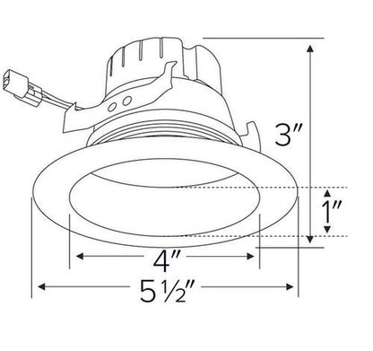 ELCO Lighting EL41735C 12W 4 Inch Round High Lumen LED Reflector Insert Chrome with White Ring Finish 3500K 1000 lm