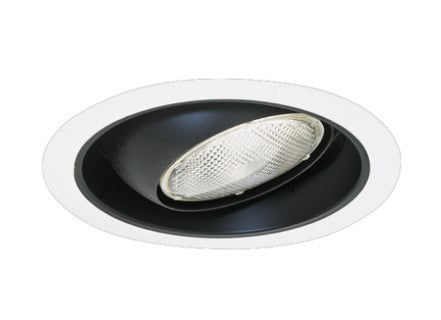 ELCO Lighting EL419BW 6 Inches Regressed Eyeball with Reflector Trim Black with White Ring Finish