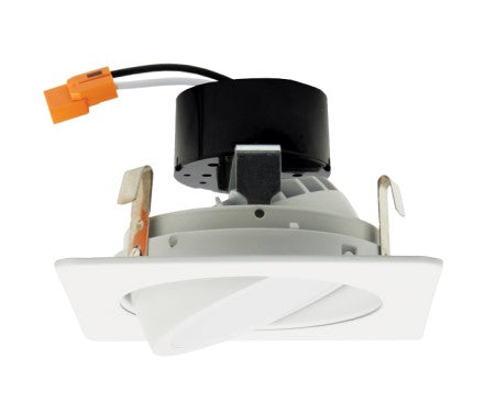 ELCO Lighting EL446CT5W 4 Inches LED Square Adjustable Gimbal Insert, Watt 11W, Lumens 700lm White Finish