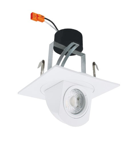 ELCO Lighting EL44730W2 4 Inches Square LED Adjustable Pull-Down Insert Watt 11W, Lumens 950lm, Color Temperature 3000K White Finish