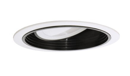 ELCO Lighting EL476B 6 Inch Adjustable Baffle with Gimbal Trim Black With White Ring Finish