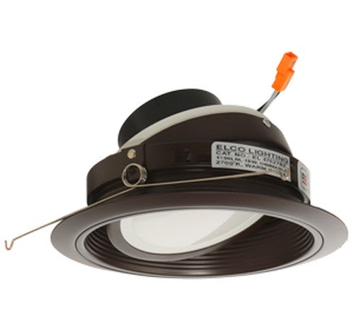 ELCO Lighting EL47627BZ 18W 6 Inch Round LED Adjustable Phenolic Baffle with PAR38 Gimbal Insert Bronze Finish 2700K 1200lm