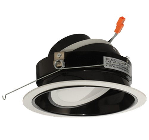 ELCO Lighting EL47727B 18W 6 Inch Round LED Adjustable Phenolic Reflector with PAR38 Gimbal Insert 	Black with White Ring Finish 2700K 1200lm